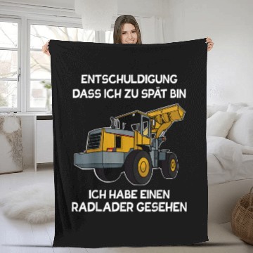 Discover Wheel loader construction site building worker 71 Zip Fleece Blankets