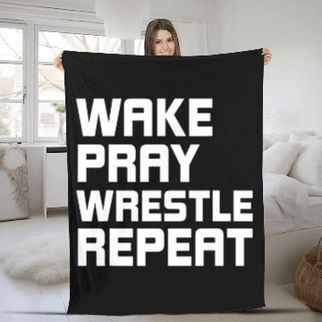 Discover Wake Pray Wrestle Repeat Wrestler Wrestling Baseball Tees Fleece Blankets