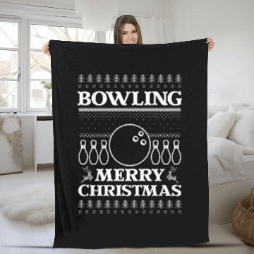 Discover Bowling Merry Christmas Design Fleece Blankets