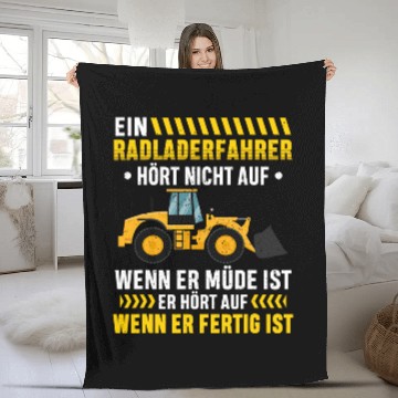 Discover Wheel Loader Driver Stops When Ready Wheel Loader Construction Worker Fleece Blankets