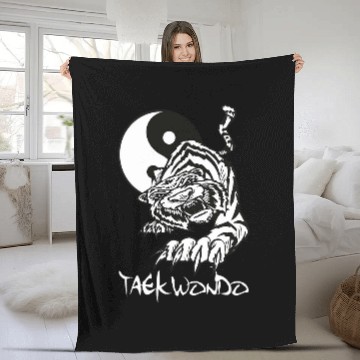 Discover Taekwondo yin yang tiger Fleece Blankets