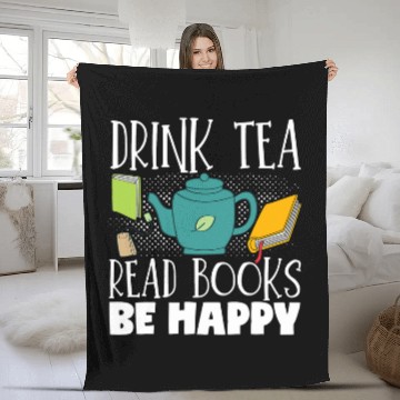 Discover Drink Tea Read Books Be Happy Reading Book Reader Baseball Tees Fleece Blankets