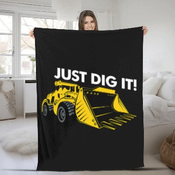 Discover Wheel loader road builder construction worker bulldozer Zip Fleece Blankets