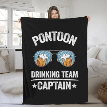Discover Pontoon Drinking Team Captain Boat Beer Pontoon Captain 7 Baseball Tees Fleece Blankets