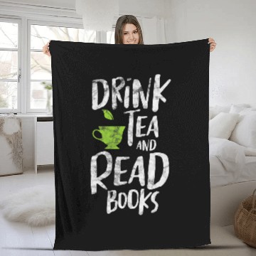 Discover Drink Tea and Read Books Reading Book Reader Bookworm Grunge Fleece Blankets