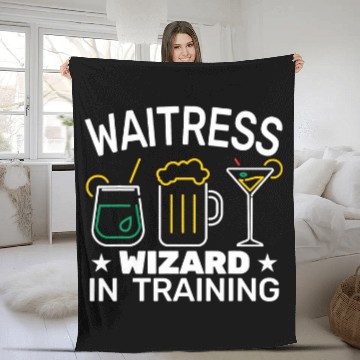 Discover Waitress Wizard in Training womens Waiting staff waitress Fleece Blankets