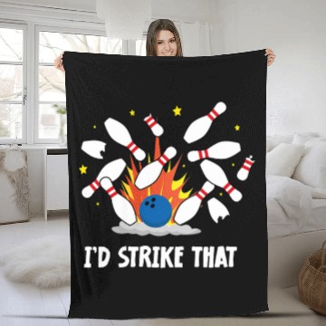 Discover Funny Id Strike That Bowling Zip Fleece Blankets