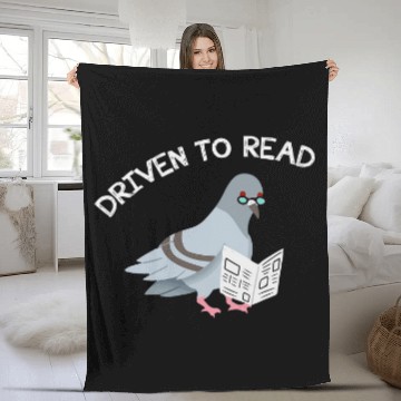 Discover Driven Read Bird Library Reading Books Reader Funny Fleece Blankets