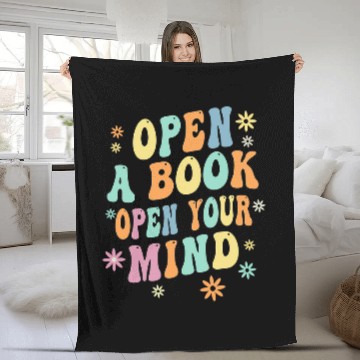 Discover Open A Book Open Your Mind Book Reader Flower Apparel Fleece Blankets