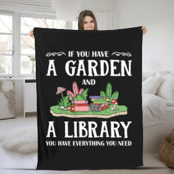 Discover Garden Library Bookworm Book Lover Fleece Blankets