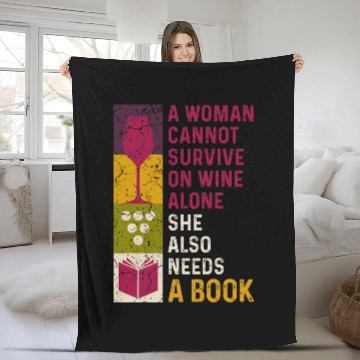 Discover Book Reader Wines Drinking Lover For Bookworm Women Fleece Blankets