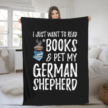 Discover German Shepherd Avid Book Reader Funny Dog Mom 1 Fleece Blankets