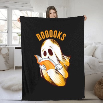 Discover Cute Teacher Halloween Booooks ghosts Reading Fleece Blankets