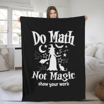 Discover Do Math Not Magic Funny Halloween Math Teacher Baseball Tees Fleece Blankets
