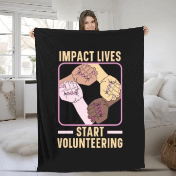 Discover Volunteering Work Helping Hand Volunteer Worker 1 Fleece Blankets
