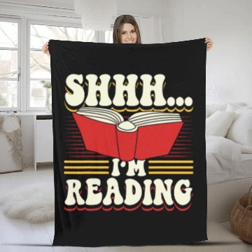 Discover Reading Book Lover ShhhIm Reading Fleece Blankets