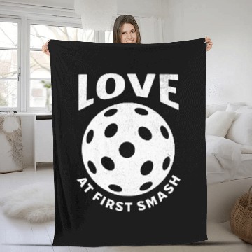 Discover Funny Pickleball Pun Love At First Smash Baseball Tees Fleece Blankets