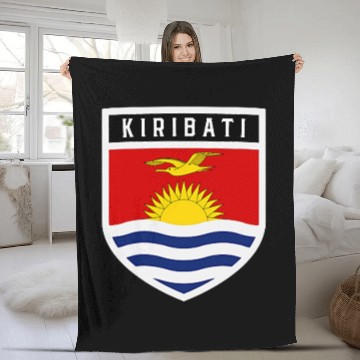 Discover IKiribati Flag Shield Classic Pocket Badge Style Fleece Blankets