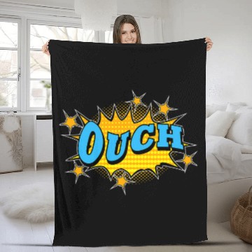 Discover OUCH Action Super Hero Retro Comic Book Zip Fleece Blankets