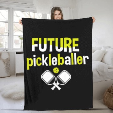 Discover Future Pickleball Player Clothes Kids Boys Pickleball Baseball Tees Fleece Blankets