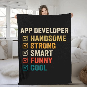 Discover App Developer Handsome Strong Smart Funny Cool 1 Fleece Blankets