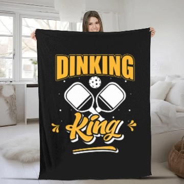 Discover Mens Dinking King Male Pickleball Player Fleece Blankets