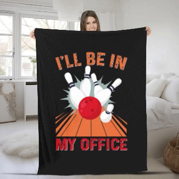 Discover Ill Be In My Office Bowling Player vintagess Design Fleece Blankets
