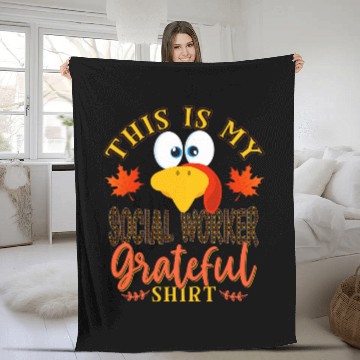 Discover Thanksgiving Turkey This Is My Social Worker Grateful Baseball Tees Fleece Blankets