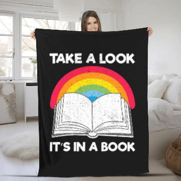Discover take a look its in a book rainbow reading design lgbt Baseball Tees Fleece Blankets
