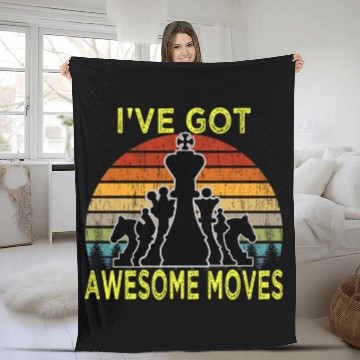 Discover Ive Got Awesome Moves Chess Player Lover vintagess Board Game Zip Fleece Blankets