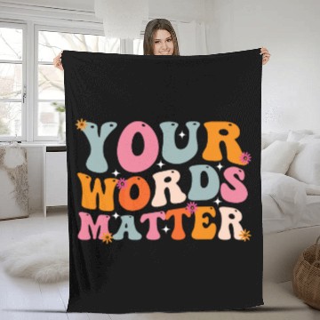 Discover Your Words Matter Speech Therapy SLP Speech Pathologist Baseball Tees Fleece Blankets