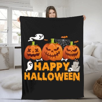 Discover Jack O Lantern Face Pumpkins Costume Party Happy Halloween Fleece Blankets