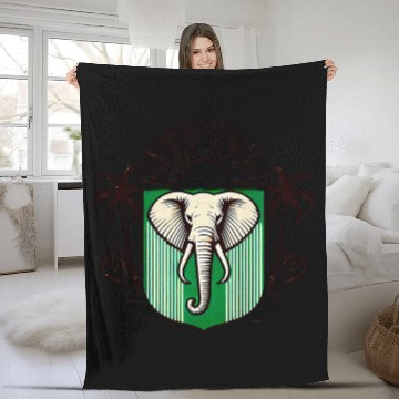 Discover Ivory Coast Ivorian Elephant Flag Wear 2 Fleece Blankets