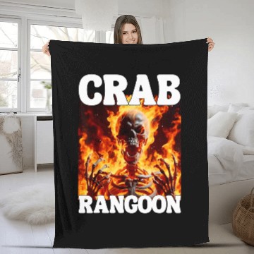 Discover Crab Rangoon Funny Cringe Hard Skeletons Meme Flames Baseball Tees Fleece Blankets