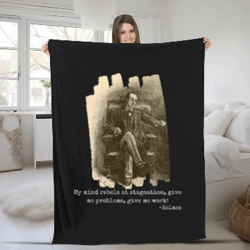 Discover My mind rebels at stagnation Sherlock Holmes Mystery Quote Fleece Blankets