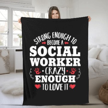 Discover Strong Enough School Social Worker Teacher Appreciation Gift Fleece Blankets