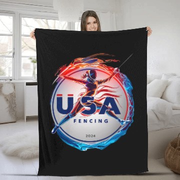 Discover Dynamic Fencing 2024 Agility and Precision USA Fleece Blankets