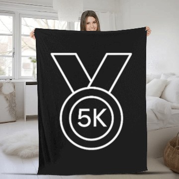 Discover 5K Running Medal Inspiration Zip Fleece Blankets