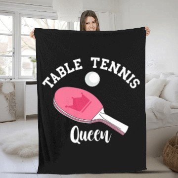 Discover Table Tennis Queen Ping Pong Paddle Paddleball Player Sport Zip Fleece Blankets