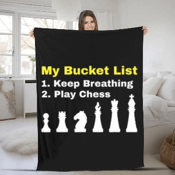 Discover My Bucket List Chess Player Funny Chess Addict Chess Fleece Blankets