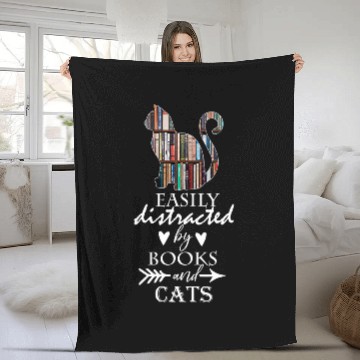 Discover Book Worms Cat Lovers Reading Nerd Bookish Cat Mom Dad Zip Fleece Blankets