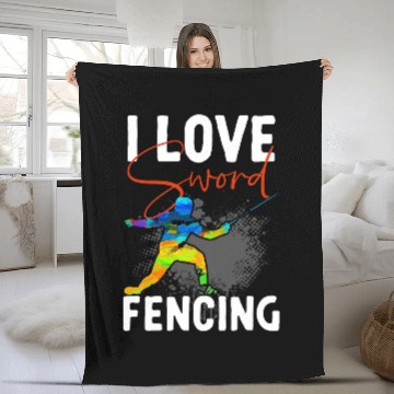 Discover I Love swordss Fencing Design For Fencer Baseball Tees Fleece Blankets