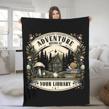 Discover Adventure Begins At Your Library Summer Reading 2024 vintagess Fleece Blankets