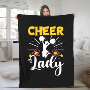 Discover Cheerleader Cheerleading Cheer Lady Baseball Tees Fleece Blankets