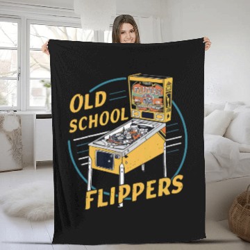 Discover Old School Flipper Pinball vintagess Fleece Blankets
