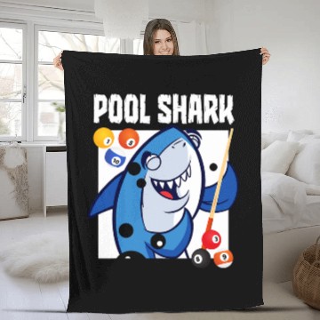 Discover Pool Shark Billiards Player 9 Ball Fleece Blankets