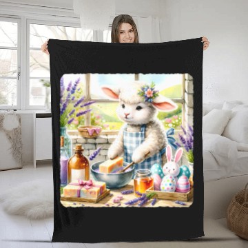 Discover Easter Lamb In Soap Making Workshop Lavender Honey Milk Fleece Blankets