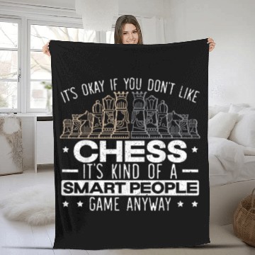 Discover Checkmate Chess Player Board Game Grandmaster Chess Fleece Blankets