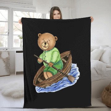 Discover Teddy Bear Rows His Boat Fleece Blankets