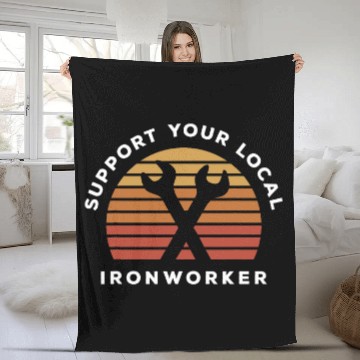 Discover Support Your Local Ironworker Baseball Tees Fleece Blankets